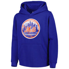 New York Mets Youth Team Primary Logo Pullover Hoodie - Royal Hoodies