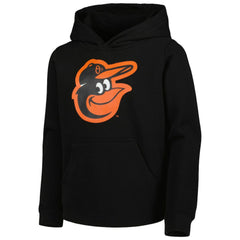 Baltimore Orioles Youth Team Primary Logo Pullover Hoodie - Black Hoodies