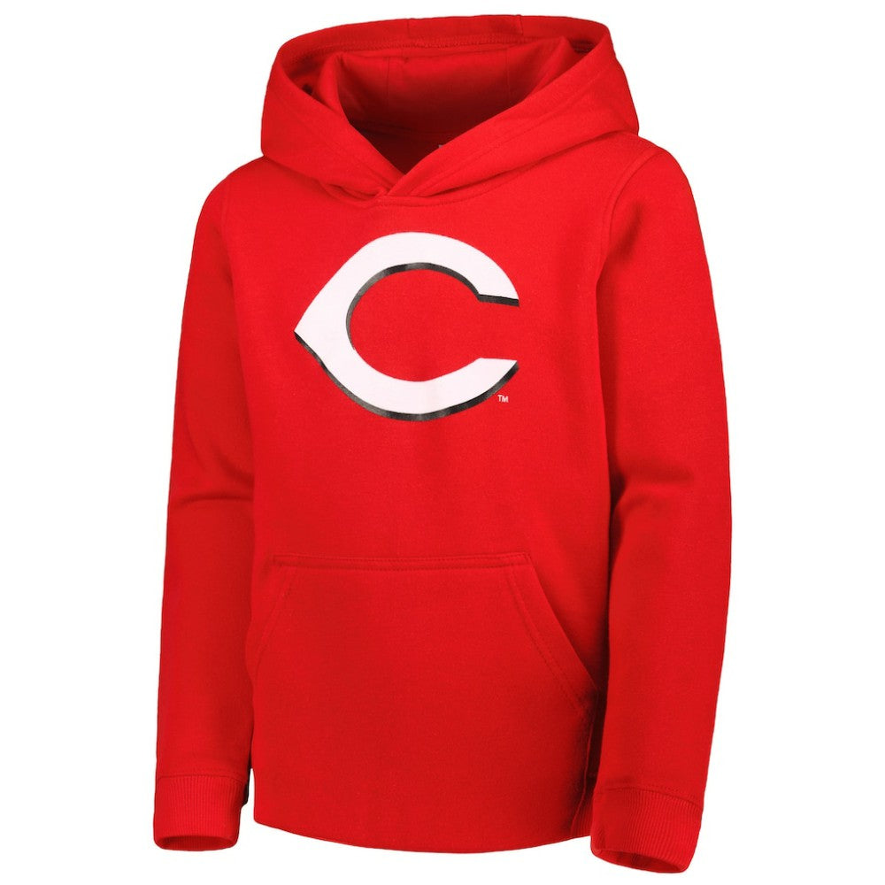 Cincinnati Reds Youth Team Primary Logo Pullover Hoodie - Red Hoodies