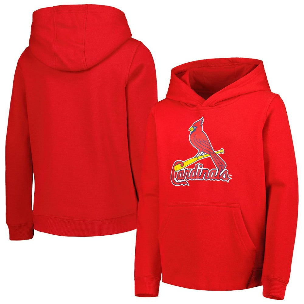 St. Louis Cardinals Youth Team Primary Logo Pullover Hoodie - Red Hoodies
