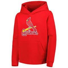 St. Louis Cardinals Youth Team Primary Logo Pullover Hoodie - Red Hoodies