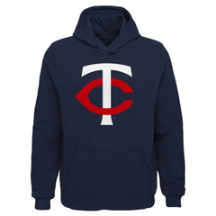 Minnesota Twins Youth Team Primary Logo Pullover Hoodie - Navy Hoodies