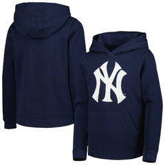 New York Yankees Youth Team Primary Logo Pullover Hoodie - Navy Hoodies