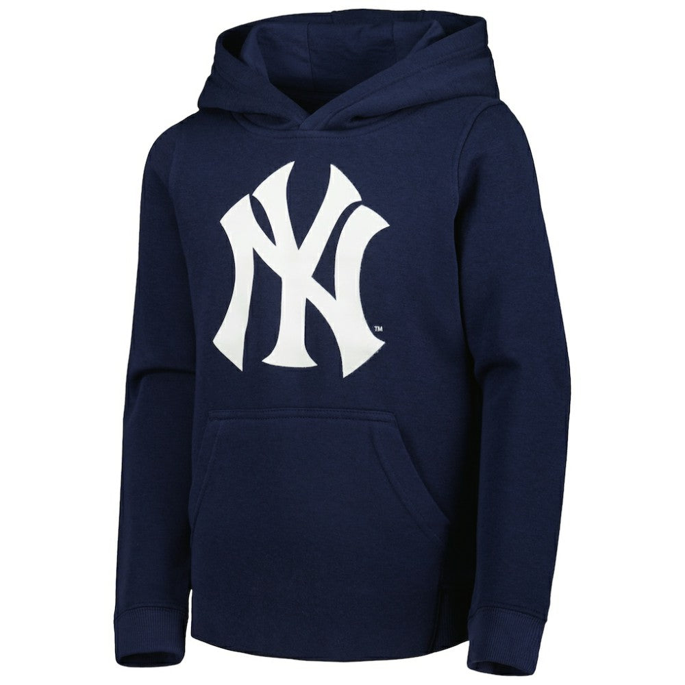 New York Yankees Youth Team Primary Logo Pullover Hoodie - Navy Hoodies