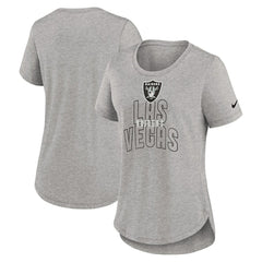 Las Vegas Raiders Women's Fashion Tri-Blend T-Shirt - Heather Gray T-shirts