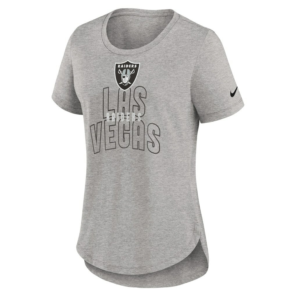 Las Vegas Raiders Women's Fashion Tri-Blend T-Shirt - Heather Gray T-shirts