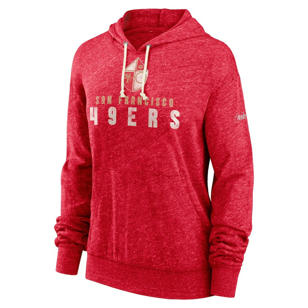 San Francisco 49ers Women's Rewind Gym Vintage Lightweight Pullover Hoodie - Scarlet Hoodies