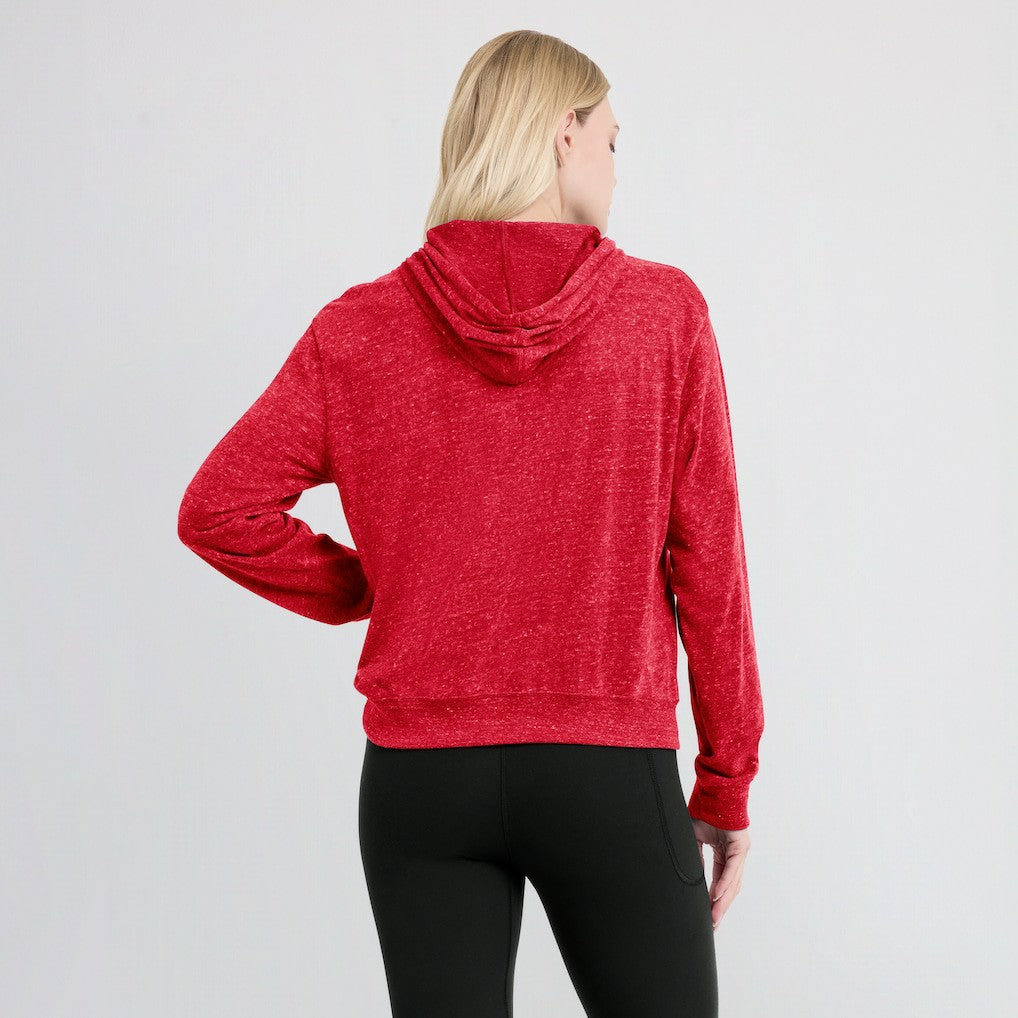 San Francisco 49ers Women's Rewind Gym Vintage Lightweight Pullover Hoodie - Scarlet Hoodies