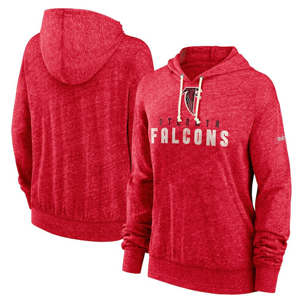 Atlanta Falcons Women's Rewind Gym Vintage Lightweight Pullover Hoodie - Red Hoodies