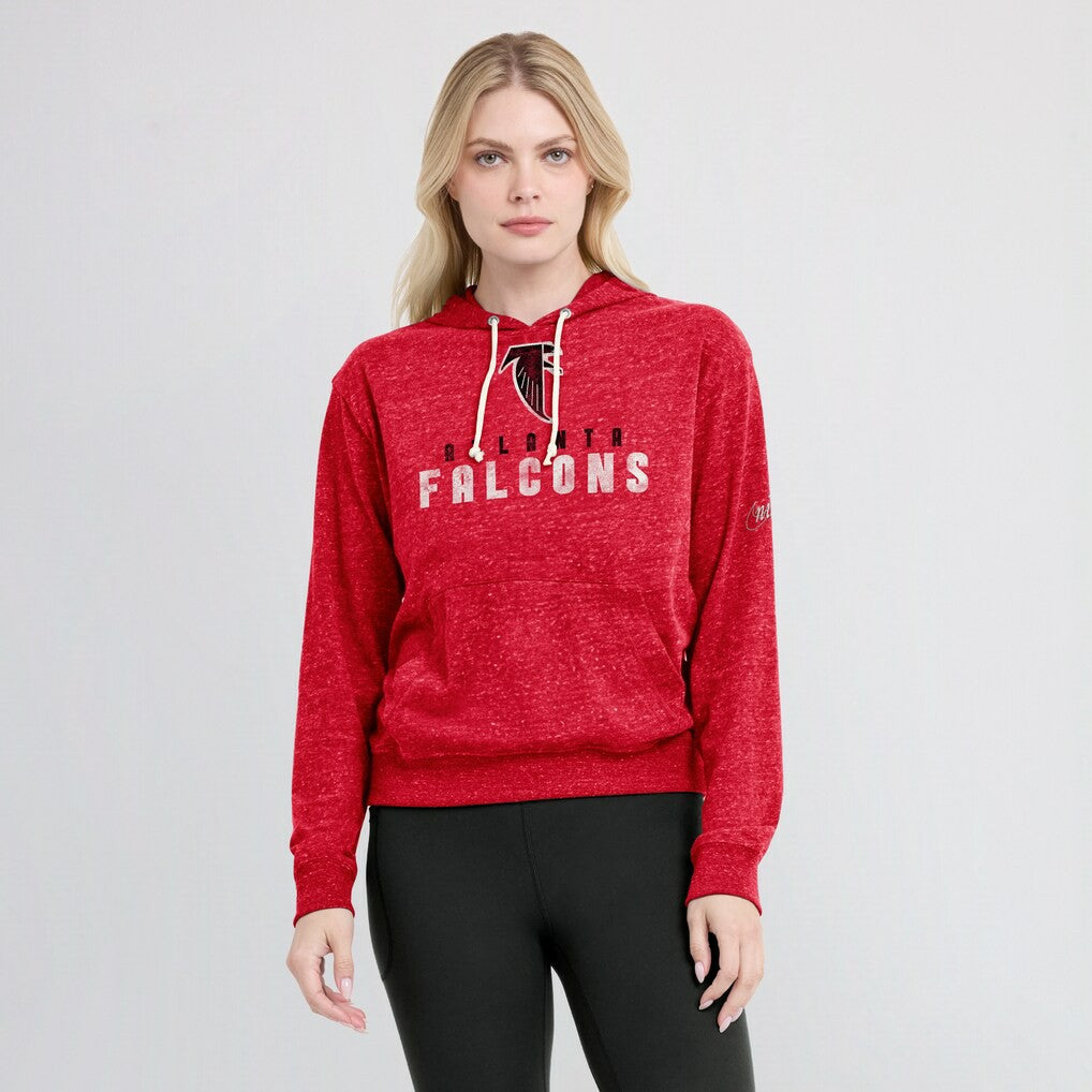 Atlanta Falcons Women's Rewind Gym Vintage Lightweight Pullover Hoodie - Red Hoodies