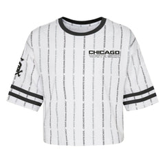 Chicago White Sox Girls Youth Ball Striped T-Shirt - White T-shirts