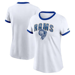 Los Angeles Rams Women's Rewind Ringer T-Shirt - White T-shirts