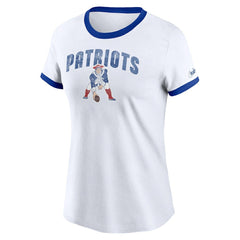 New England Patriots Women's Rewind Ringer T-Shirt - White T-shirts