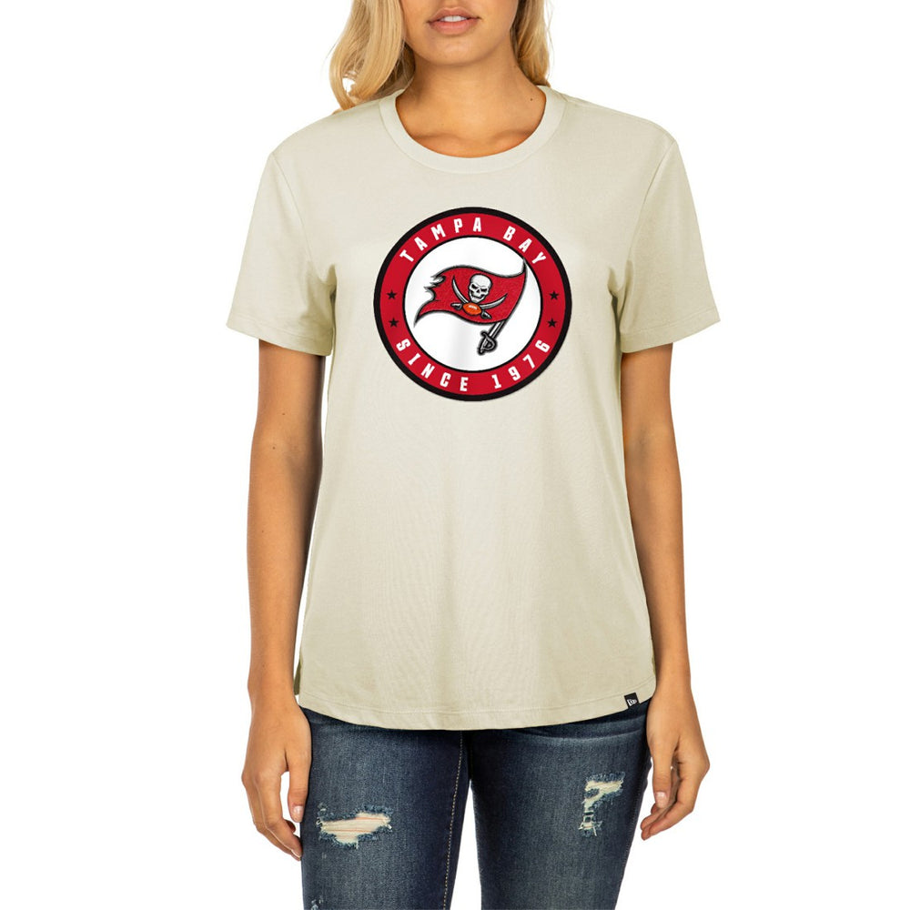 Tampa Bay Buccaneers New Era Women's 2023 NFL Draft T-Shirt - Cream T-shirts