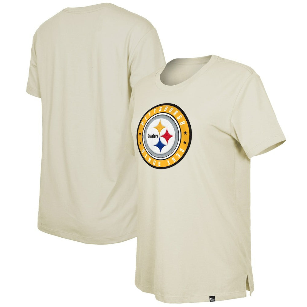 Pittsburgh Steelers New Era Women's 2023 NFL Draft T-Shirt - Cream T-shirts