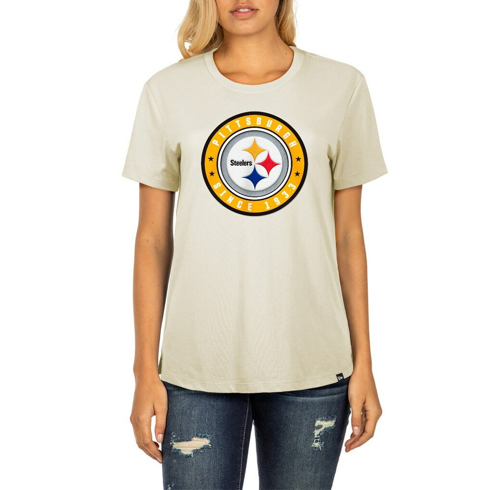 Pittsburgh Steelers New Era Women's 2023 NFL Draft T-Shirt - Cream T-shirts