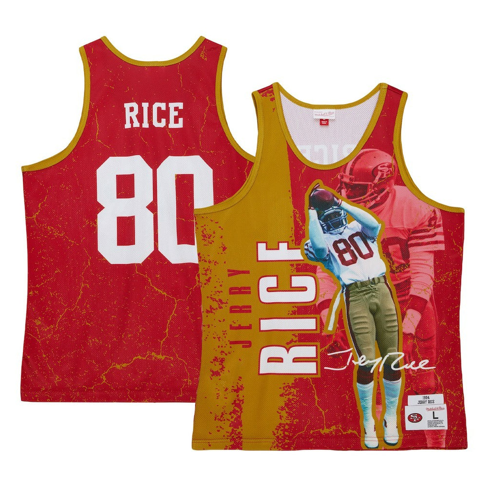 Jerry Rice San Francisco 49ers 1994 Player Burst Tank Top - Scarlet Tops