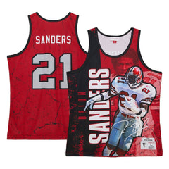Deion Sanders Atlanta Falcons 1989 Player Burst Tank Top - Red Tops