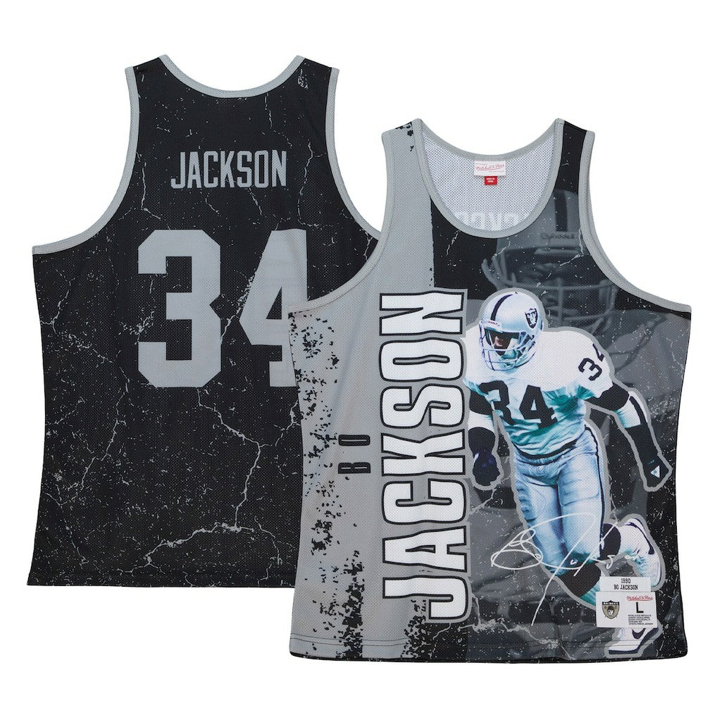 Bo Jackson Las Vegas Raiders 1990 Player Burst Tank Top - Black Tops