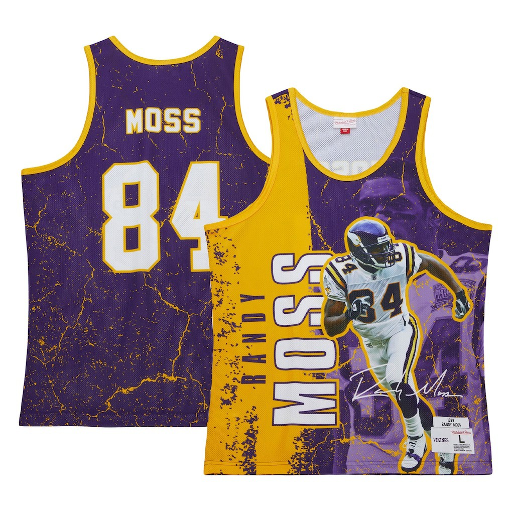 Randy Moss Minnesota Vikings 1998 Player Burst Tank Top - Purple Tops