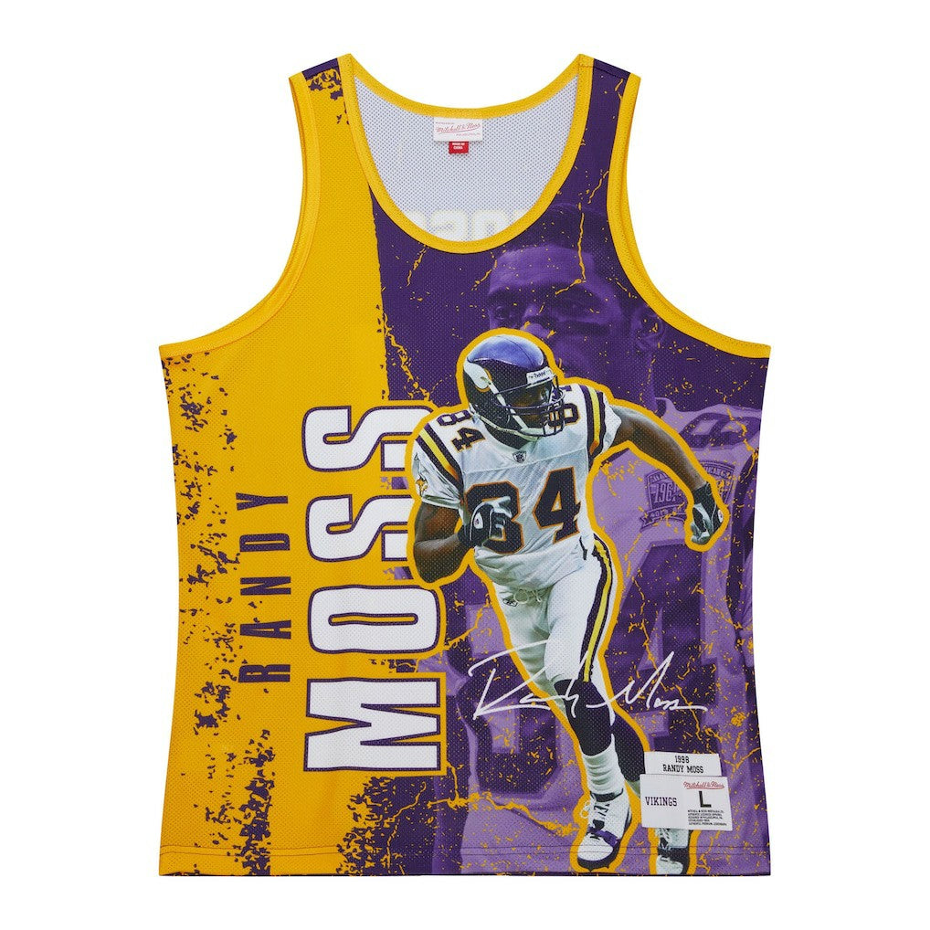 Randy Moss Minnesota Vikings 1998 Player Burst Tank Top - Purple Tops