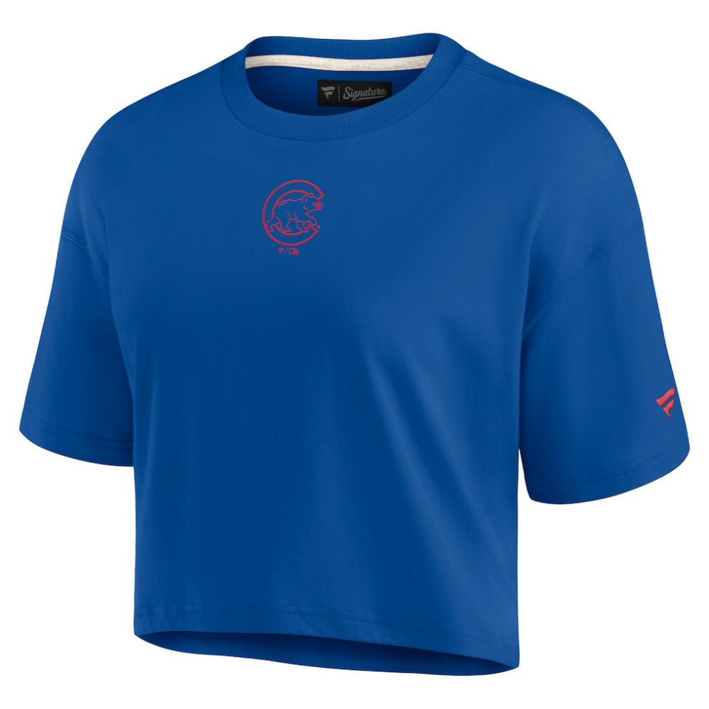 Chicago Cubs Fanatics Women's Elements Super Soft Boxy Cropped T-Shirt - Royal T-shirts