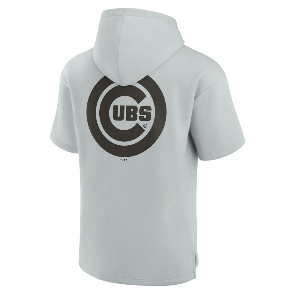 Chicago Cubs Fanatics Unisex Elements Super Soft Fleece Short Sleeve Pullover Hoodie - Gray Hoodies
