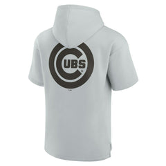 Chicago Cubs Fanatics Unisex Elements Super Soft Fleece Short Sleeve Pullover Hoodie - Gray Hoodies