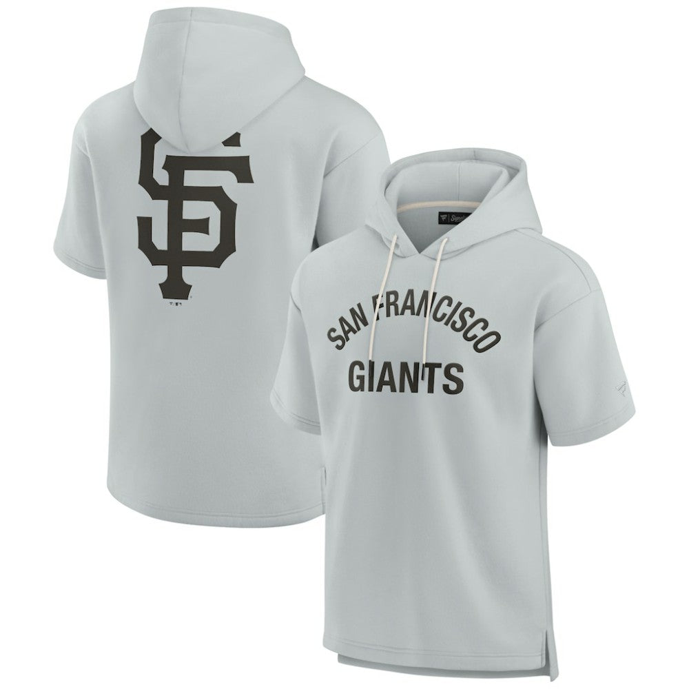 San Francisco Giants Fanatics Unisex Elements Super Soft Fleece Short Sleeve Pullover Hoodie - Gray Hoodies