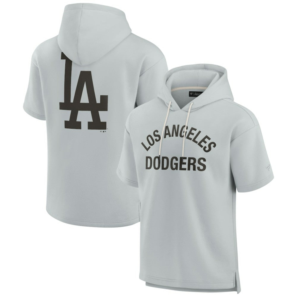 Los Angeles Dodgers Fanatics Unisex Elements Super Soft Fleece Short Sleeve Pullover Hoodie - Gray Hoodies