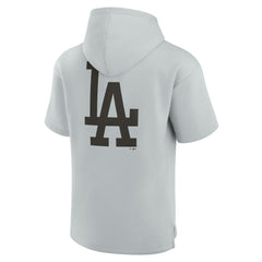 Los Angeles Dodgers Fanatics Unisex Elements Super Soft Fleece Short Sleeve Pullover Hoodie - Gray Hoodies