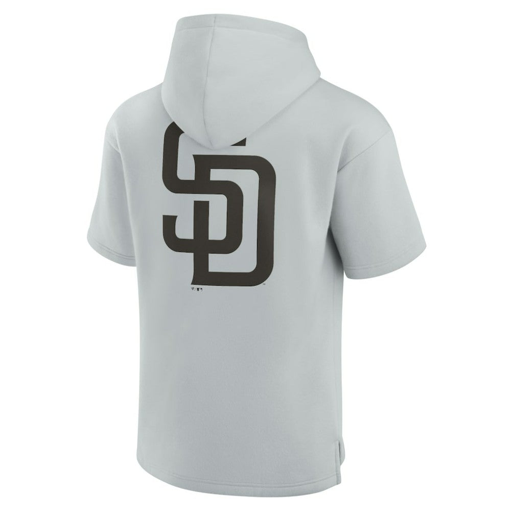 San Diego Padres Fanatics Unisex Elements Super Soft Fleece Short Sleeve Pullover Hoodie - Gray Hoodies