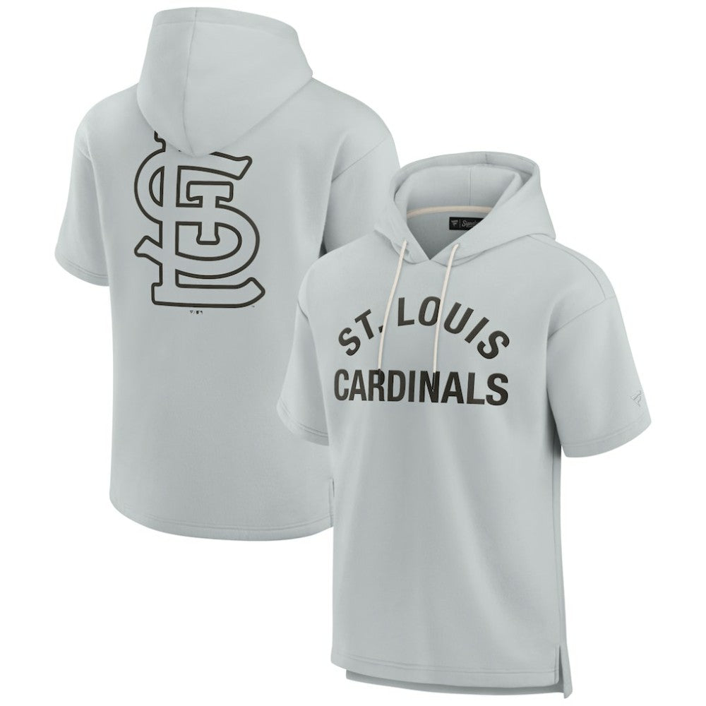 St. Louis Cardinals Fanatics Unisex Elements Super Soft Fleece Short Sleeve Pullover Hoodie - Gray Hoodies