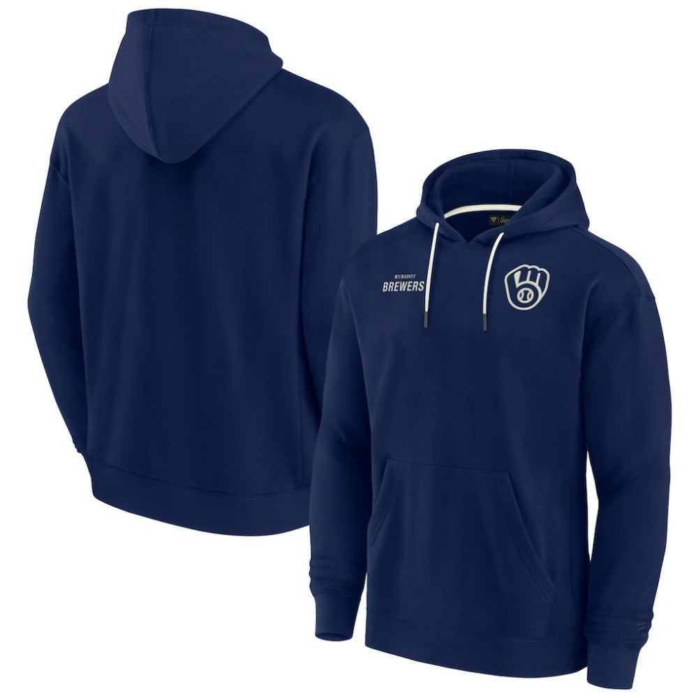 Milwaukee Brewers Fanatics Unisex Elements Super Soft Fleece Pullover Hoodie - Navy Hoodies