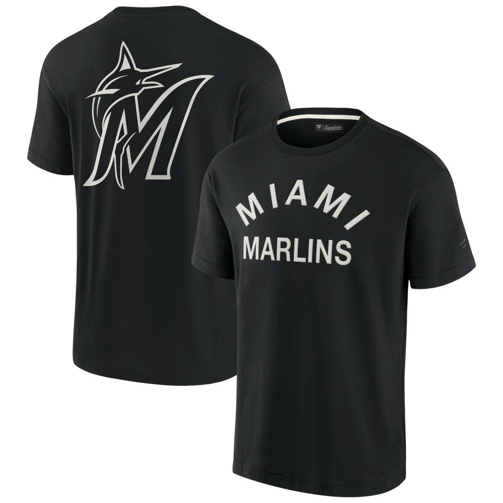 Miami Marlins Fanatics Unisex Elements Super Soft Short Sleeve T-Shirt - Black T-shirts