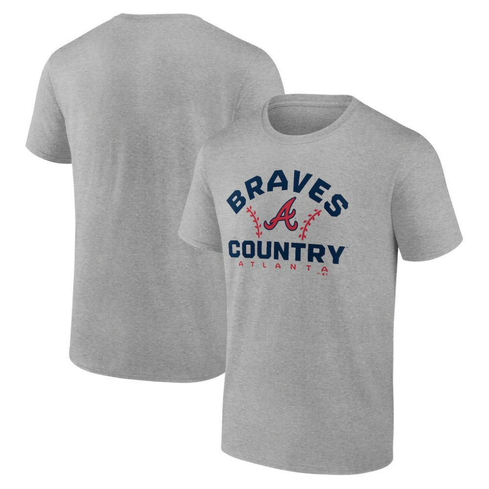 Atlanta Braves Team Go For Two T-Shirt - Heather Gray T-shirts