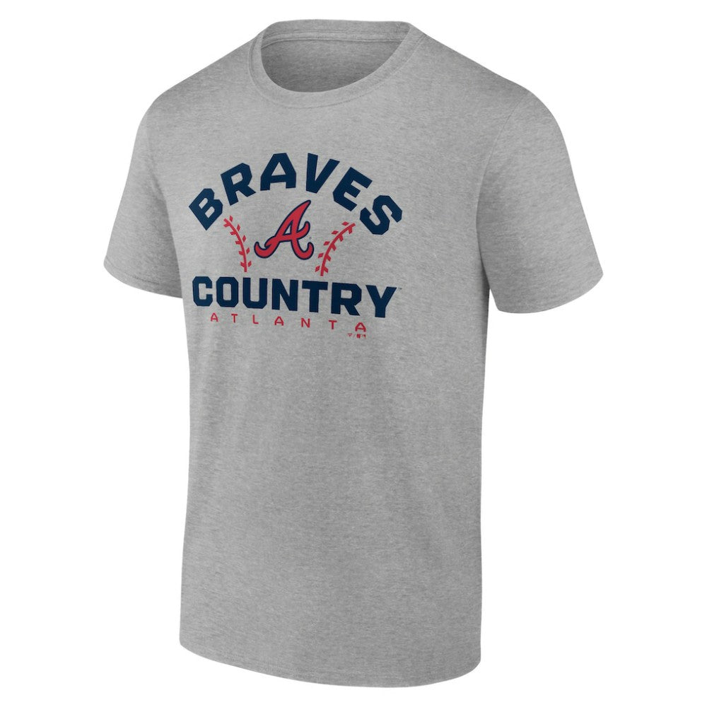 Atlanta Braves Team Go For Two T-Shirt - Heather Gray T-shirts