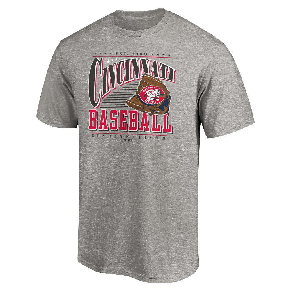 Cincinnati Reds Cooperstown Collection Winning Time T-Shirt - Heather Gray T-shirts