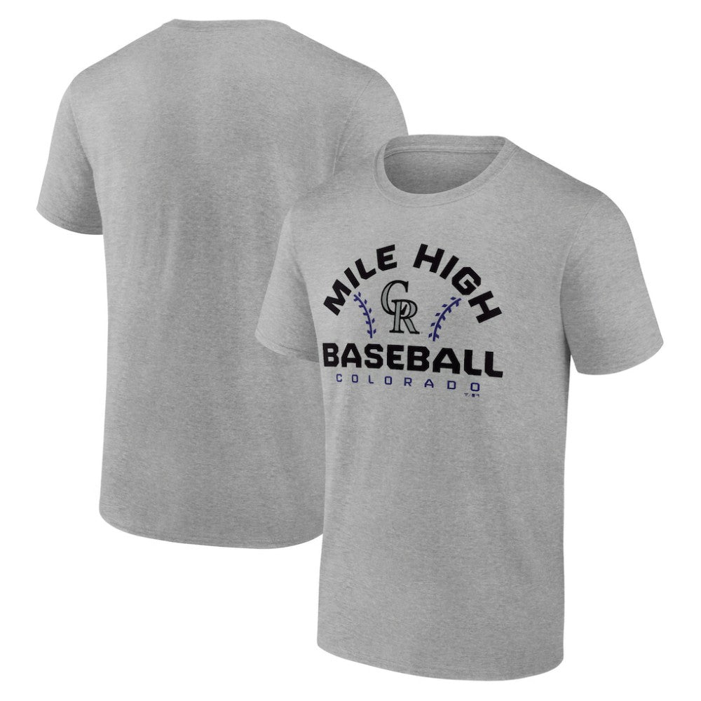 Colorado Rockies Team Go For Two T-Shirt - Heather Gray T-shirts