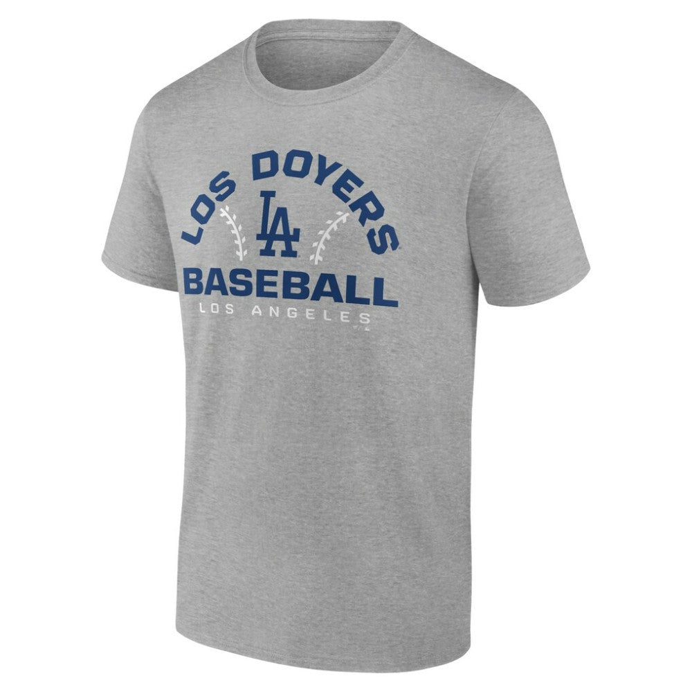 Los Angeles Dodgers Team Go For Two T-Shirt - Heather Gray T-shirts