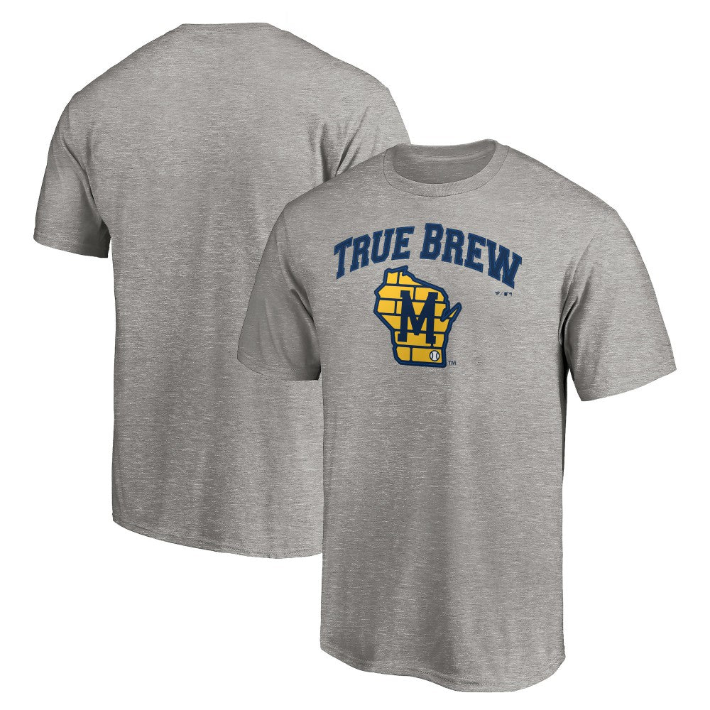 Milwaukee Brewers Team Heater T-Shirt - Heather Gray T-shirts