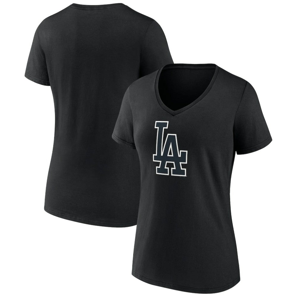 Los Angeles Dodgers Women's Rough Diamond V-Neck T-Shirt - Black T-shirts