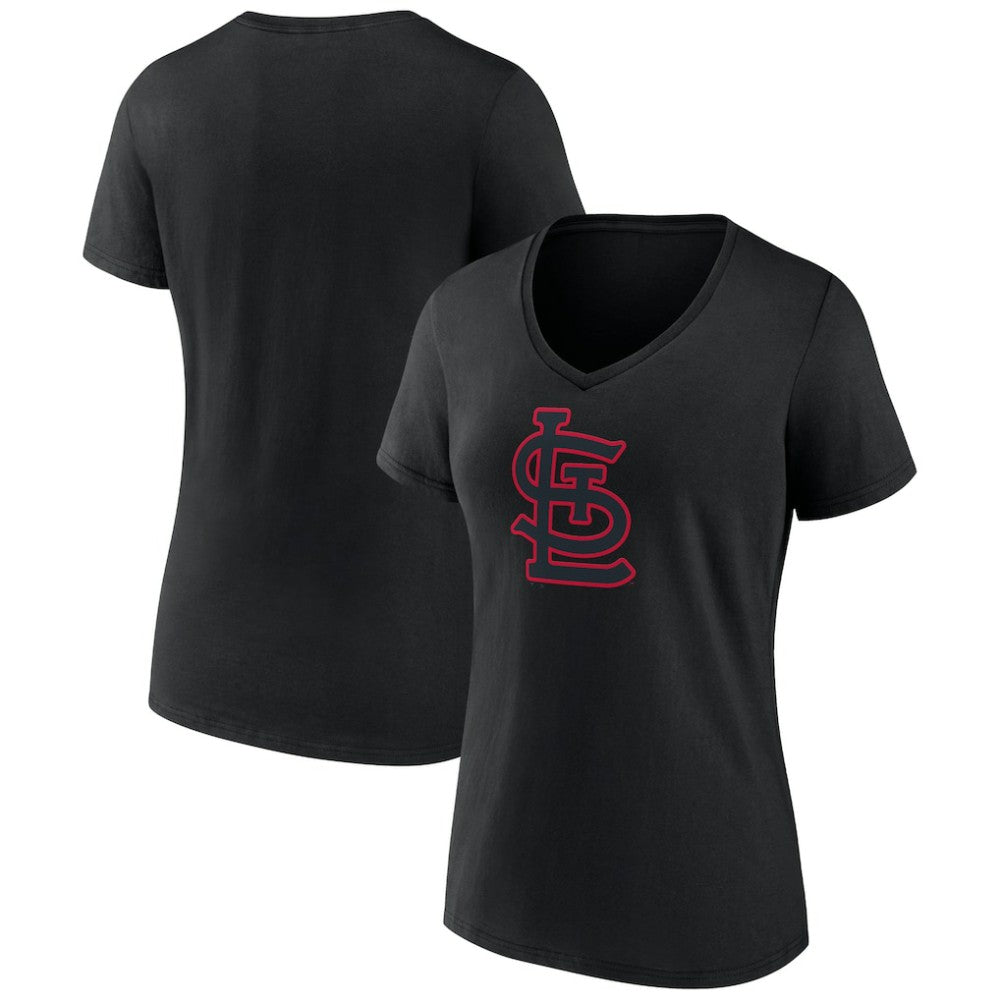 St. Louis Cardinals Women's Rough Diamond V-Neck T-Shirt - Black T-shirts