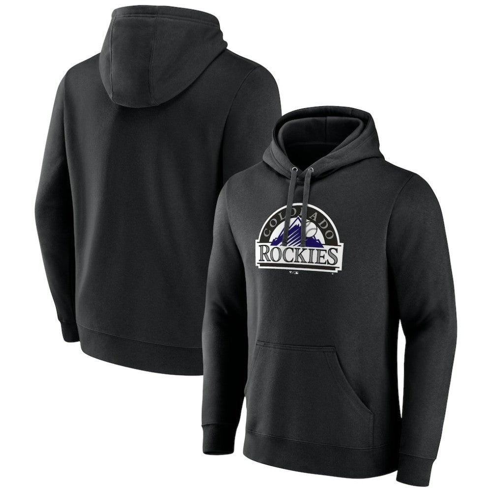 Colorado Rockies Cooperstown Collection Pullover Hoodie - Black Hoodies