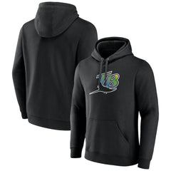 Tampa Bay Rays Cooperstown Collection Pullover Hoodie - Black Hoodies