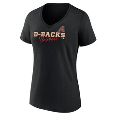 Arizona Diamondbacks Women's Back In Business V-Neck T-Shirt - Black T-shirts