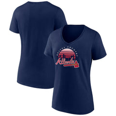 Atlanta Braves Women's One Champion V-Neck T-Shirt - Navy T-shirts