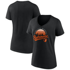 Baltimore Orioles Women's One Champion V-Neck T-Shirt - Black T-shirts