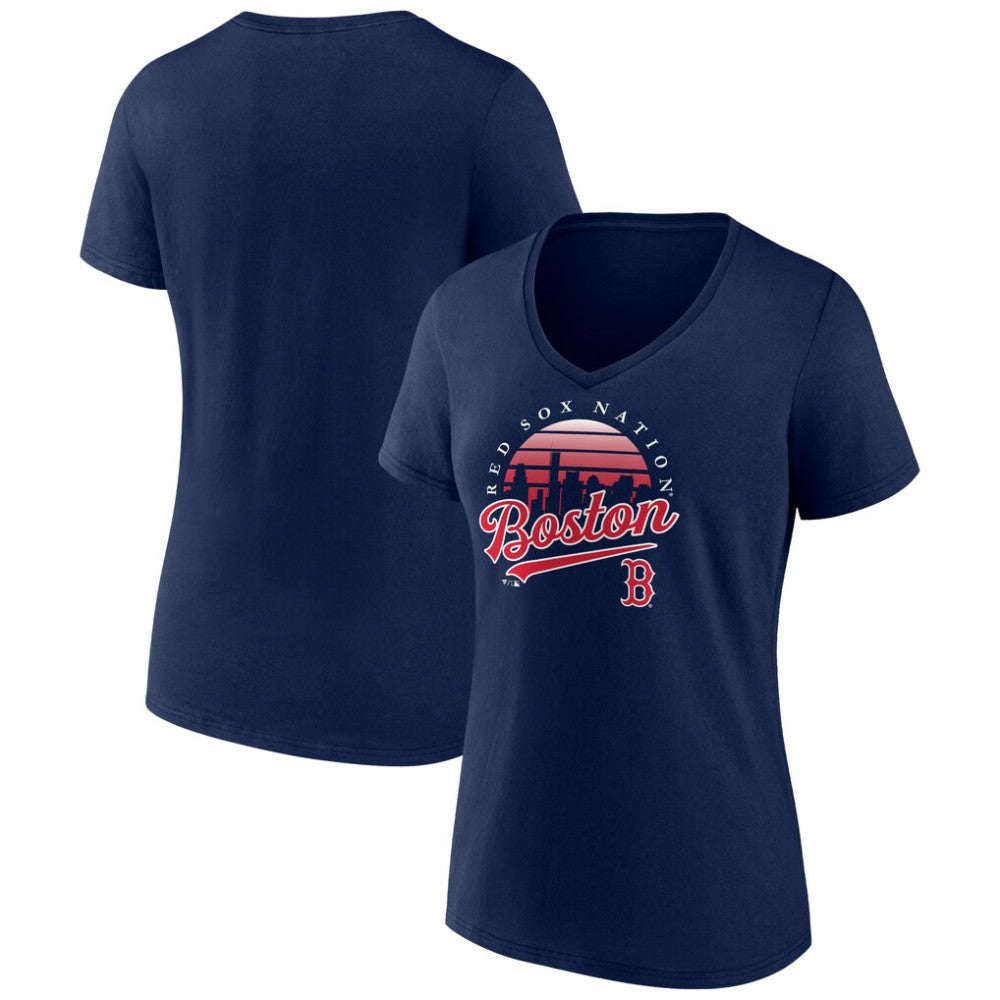 Boston Red Sox Women's One Champion V-Neck T-Shirt - Navy T-shirts