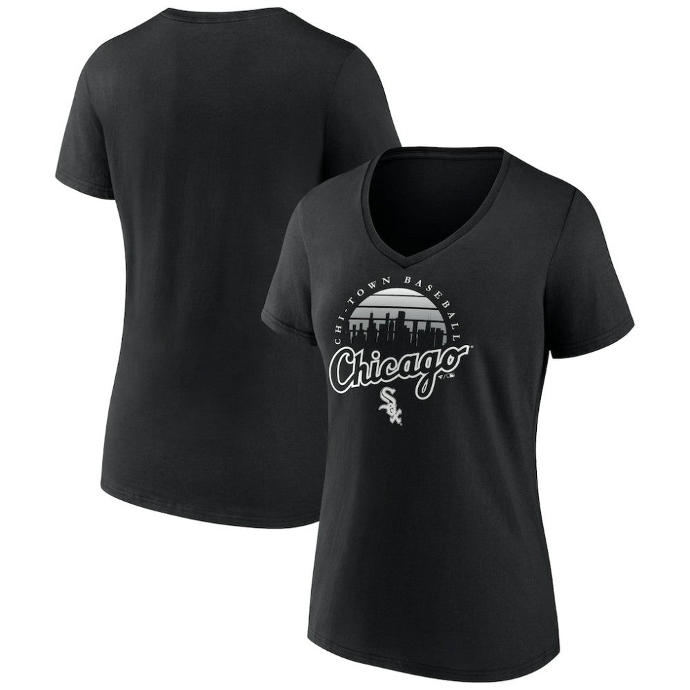 Chicago White Sox Women's One Champion V-Neck T-Shirt - Black T-shirts